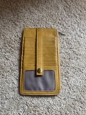 NWOT mustard Yellow Card Holder Wallet with ID Window